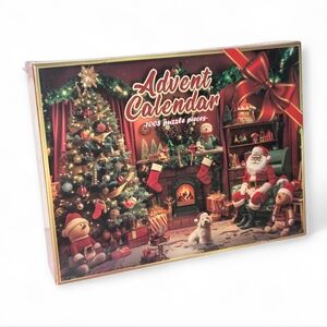 Christmas Advent Jigsaw‎ Puzzle New Sealed Santa Claus Tree Present Dog Stocking